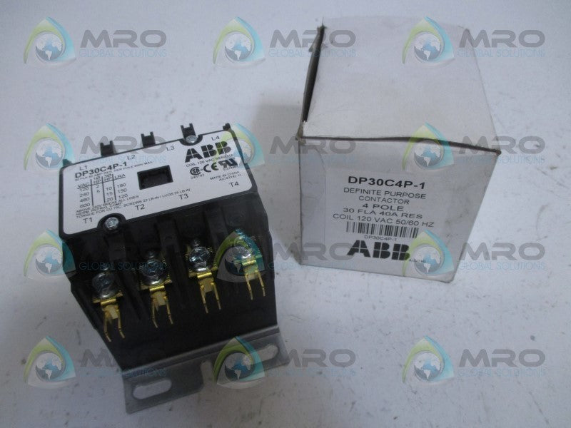 ABB DP30C4P-1 DEFINITE PURPOSE CONTACTOR 120VAC *NEW IN BOX*