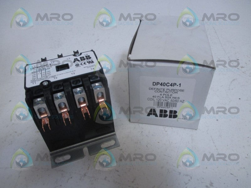 ABB DP40C4P-1 DEFINITE PURPOSE CONTACTOR 120VAC *NEW IN BOX*