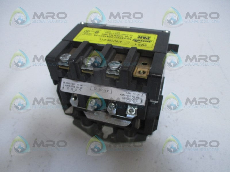 P&H MORRIS 479U186-D11 CONTACTOR 120/240V *USED*