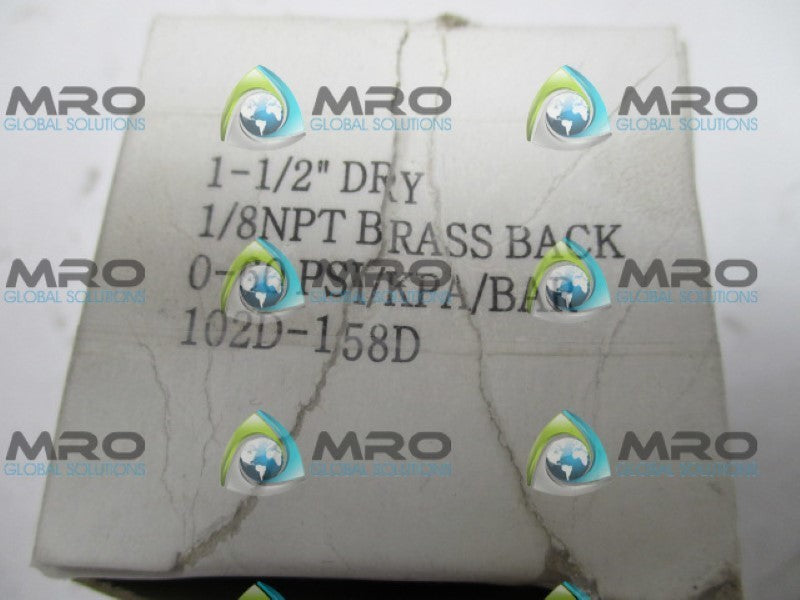 INDUSTRIAL MRO 102D-158D GAUGE 0-60PSI 1-1/2" *NEW IN BOX*