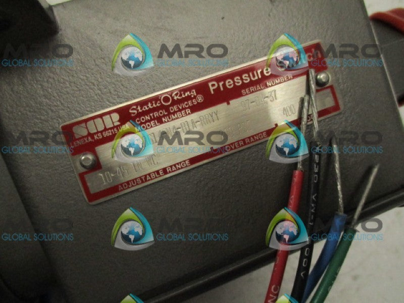 SOR 12BA-KB614-N4-B1A-RRYY PRESSURE SWITCH 10-45"WC *NEW NO BOX*