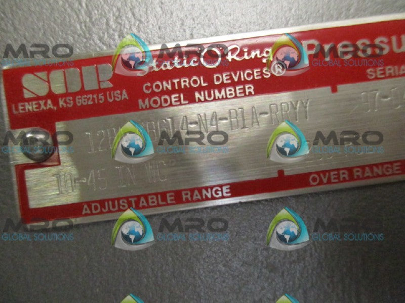 SOR 12BA-KB614-N4-B1A-RRYY PRESSURE SWITCH 10-45"WC *NEW NO BOX*