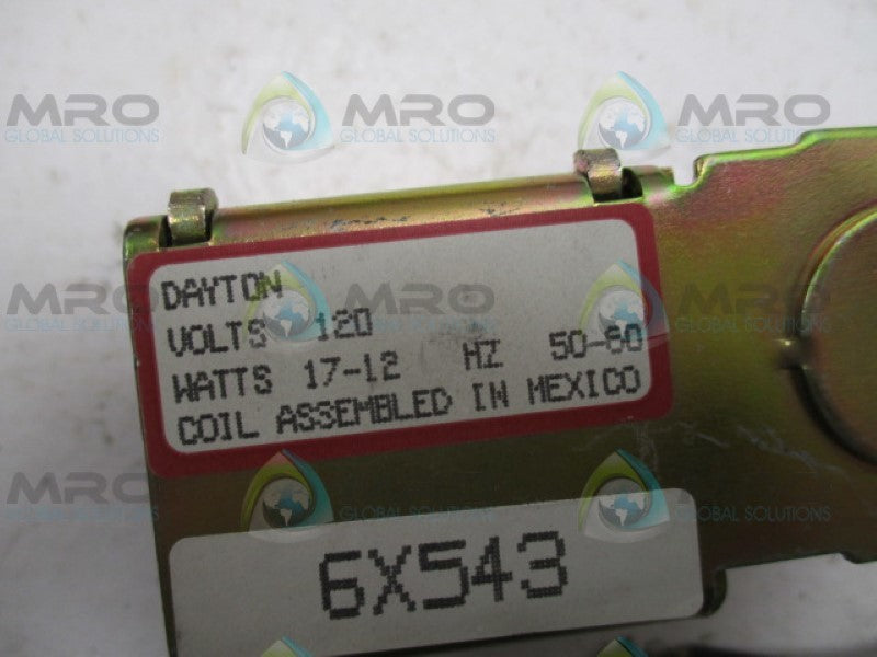DAYTON 6X543 SOLENOID VALVE COIL 120V (AS PICTURED) *NEW NO BOX*