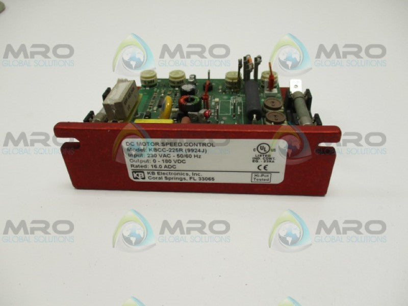 KB ELECTRONICS KBCC-225R(9924J) DC MOTOR SPEED CONTROL *USED*