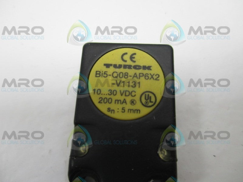 TURCK BI5-Q08-AP6X2-V1131 5MM INDUCTIVE SENSOR 10-30VDC *USED*