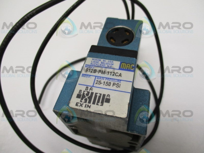 MAC 912B-PM-112CA SOLENOID VALVE (AS PICTURED) *USED*
