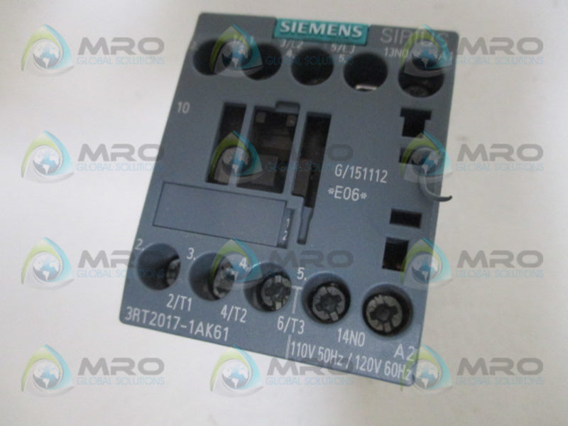 SIEMENS 3RT2017-1AK61 CONTACTOR *NEW NO BOX*