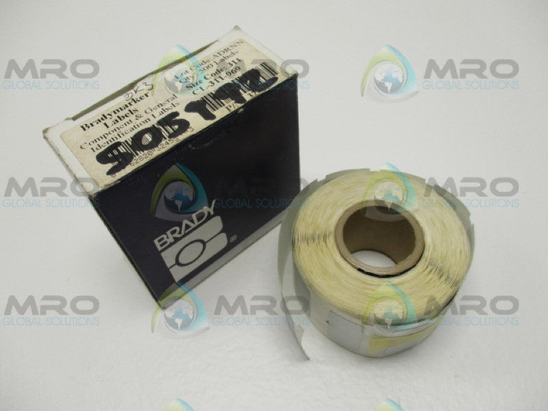 BRADY MARKER LABELS 32455 ONE ROLL OF 500 LABELS CL-311-969 *NEW IN BOX*
