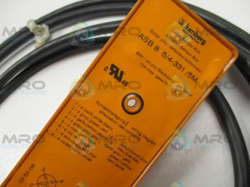 LUMBERG ASB85/4-331/5M ACTUATOR SENSOR BOX  UNMP