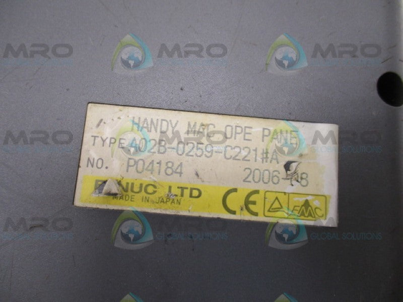 FANUC A02B-0259-C221#A HANDY MAC OPE PANEL (AS PICTURED) *USED*