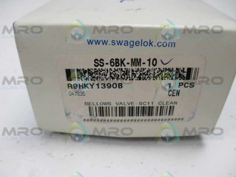 SWAGELOK SS-6BK-MM-10 BELLOWS VALVE *NEW IN BOX*