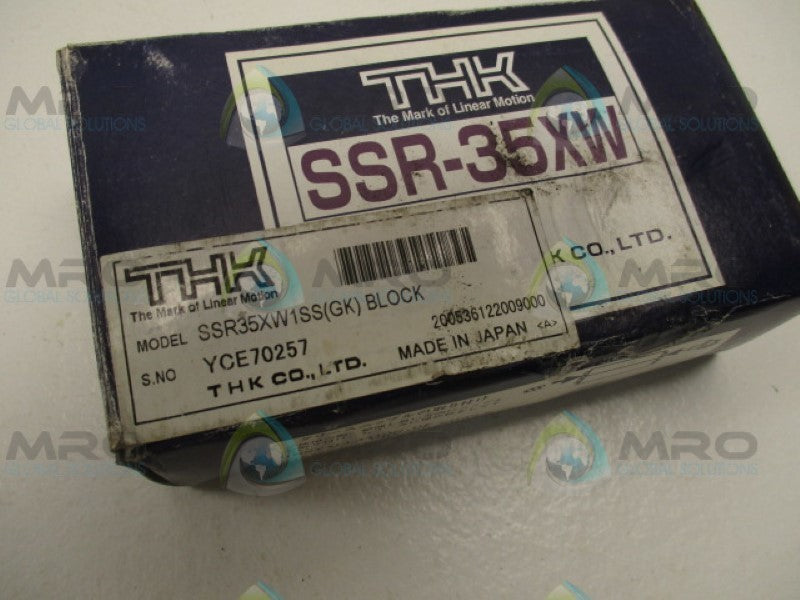 THK SSR35XW1SS(GK) LINEAR GUIDE RAIL BEARING BLOCK *NEW IN BOX*
