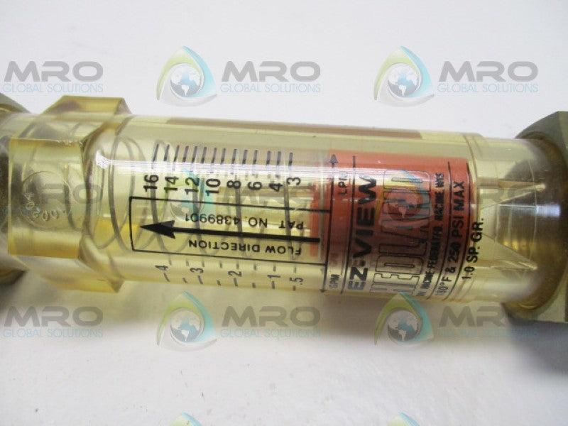 HEDLAND EZ-VIEW 4389901 FLOW METER .5-4GPM 3-16LPM *NEW NO BOX*