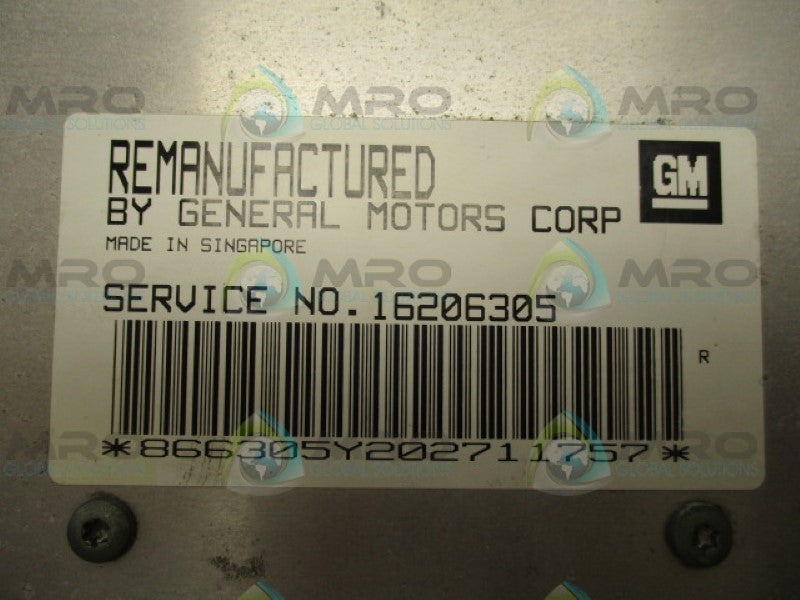 GENERAL MOTORS 16206305 COMPUTER CONTROL MODULE (REMAN) *NEW NO BOX*
