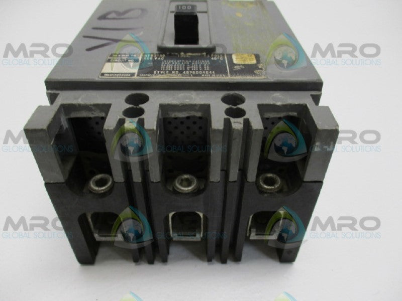 WESTINGHOUSE HFB3100 CIRCUIT BREAKER 100A *USED*