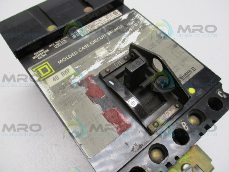 SQUARE D FA34040 CIRCUIT BREAKER 40A (GREY) (AS PICTURED) *USED*