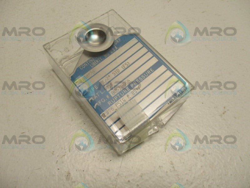 CONTINENTAL DISC 346072A 1/2" STD(FS) RUPTURE PRESSURE DISC *NEW NO BOX*