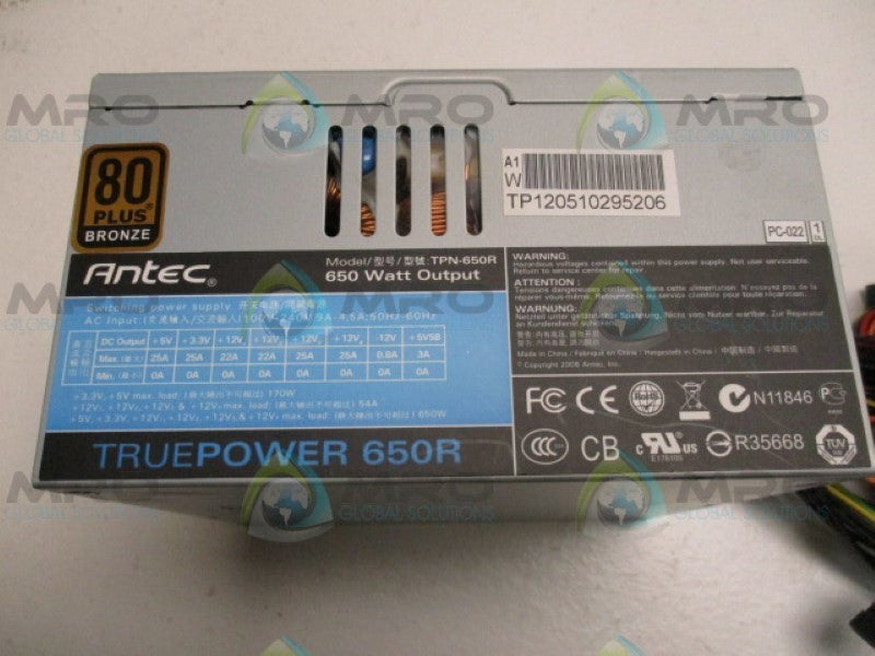 ANTEC TRUEPOWER 650R TPN-650R POWER SUPPLY UNIT *USED*