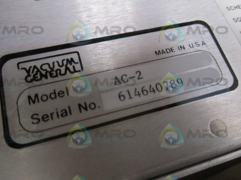 VACUUM GENERAL AC-2 ADAPTORR CONTROLLER *USED*