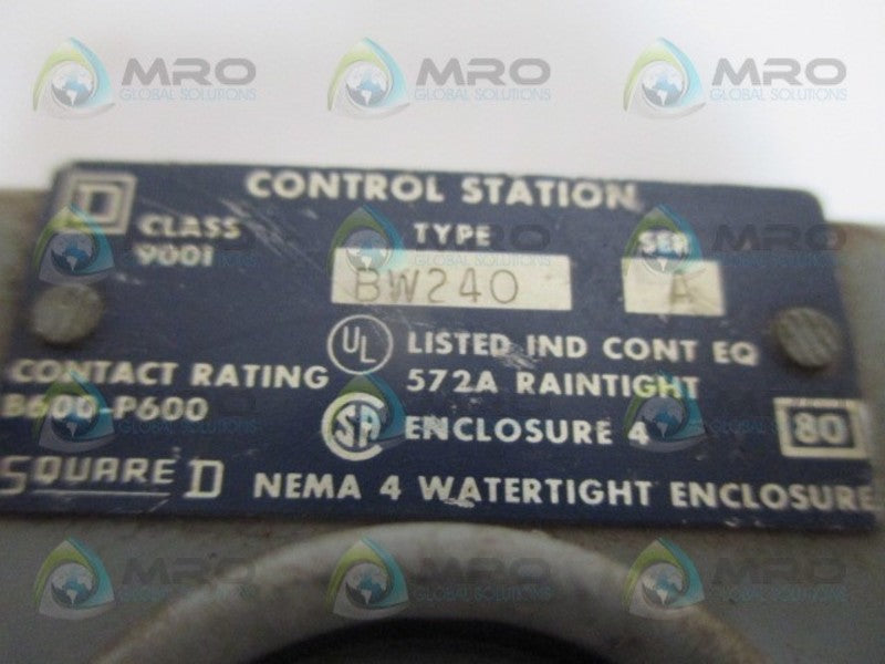SQUARE D 9001-BW240 CONTROL STATION *USED*