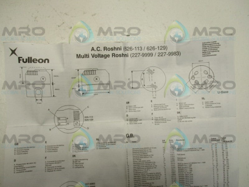 FULLEON RO/R/S/24 AC 227-0000 ROSHNI RED SOUNDER *NEW IN BOX*