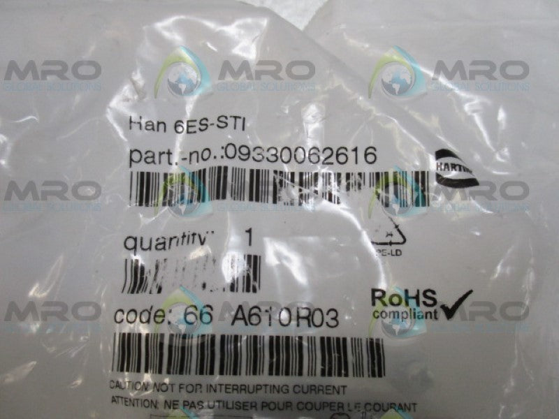 HARTING HAN6ES-STI CONNECTOR *NEW IN FACTORY BAG*