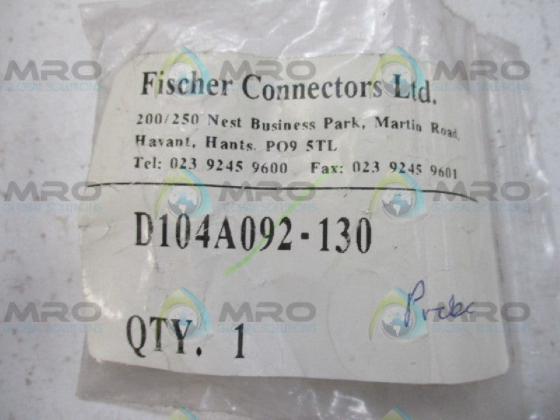 FISCHER D104A092-130 CONNECTOR *NEW IN FACTORY BAG*