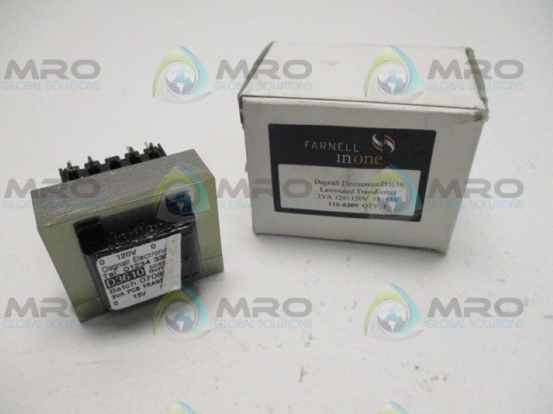 FARNELL DAGNALL ELECTRONICS D-3610 TRANSFORMER 15V *NEW IN BOX*
