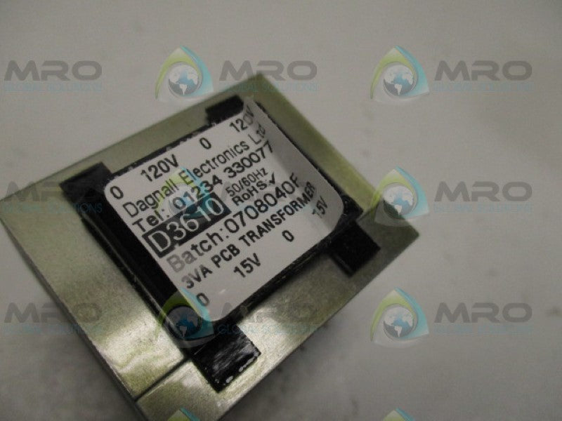 FARNELL DAGNALL ELECTRONICS D-3610 TRANSFORMER 15V *NEW IN BOX*