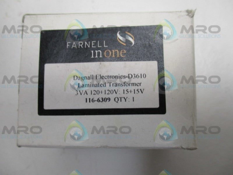 FARNELL DAGNALL ELECTRONICS D-3610 TRANSFORMER 15V *NEW IN BOX*