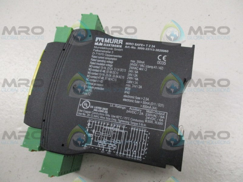 MURR ELEKTRONIK 3000-33113-3020060 MIRO SAFE+ T 2 24 *NEW IN BOX*
