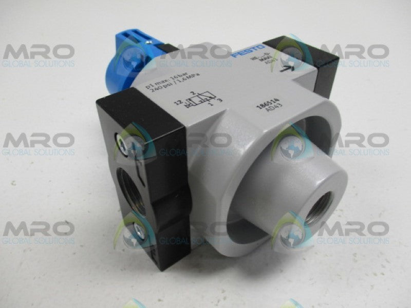 FESTO HE-1/2-D-MAXI 186514 ON OFF VALVE *NEW IN BOX*