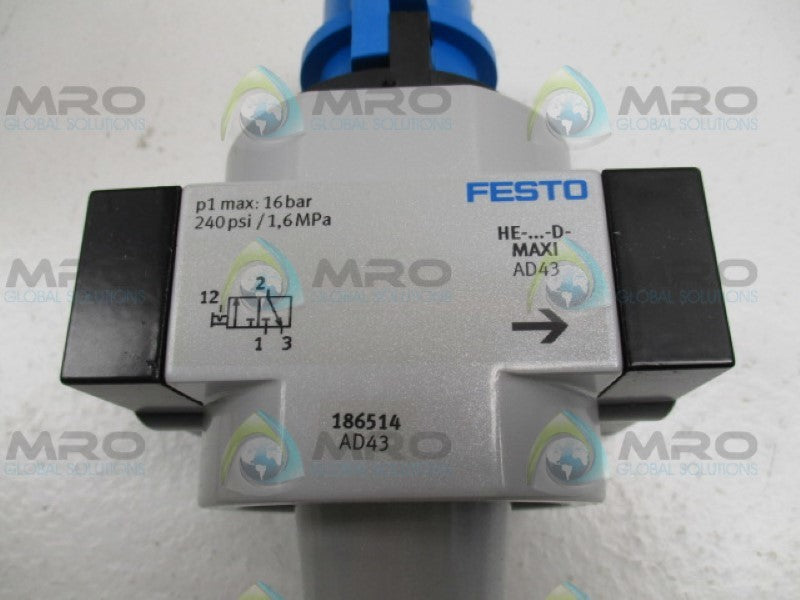 FESTO HE-1/2-D-MAXI 186514 ON OFF VALVE *NEW IN BOX*