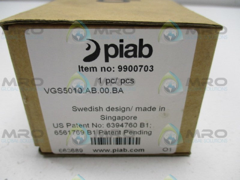PIAB  9900703 VGS5010.AB.00.BA PUMP AND GRIPPER *NEW IN BOX*