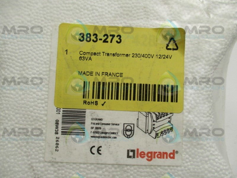 LEGRAND 042841 383-273 TRANSFORMER 230/400VAC  2/12VAC *NEW IN BOX*