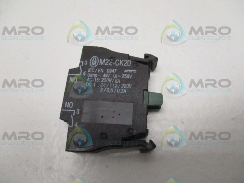 KLOCKNER MOELLER M22-CK20 CONTACT BLOCK *NEW NO BOX*