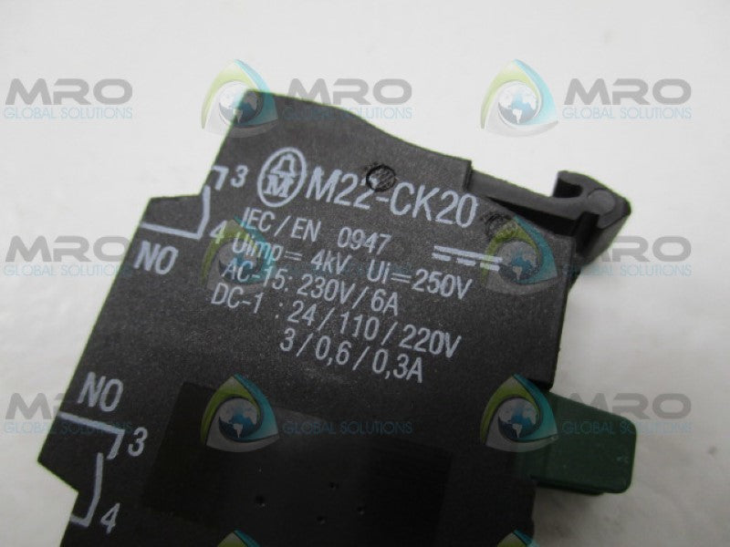 KLOCKNER MOELLER M22-CK20 CONTACT BLOCK *NEW NO BOX*