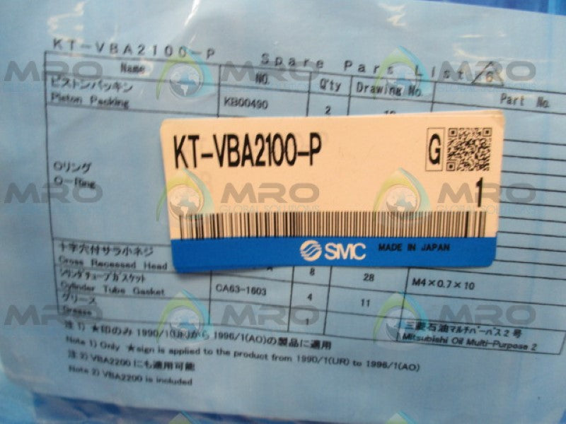SMC KT-VBA2100-P MAINTENANCE KIT *NEW IN FACTORY BAG*