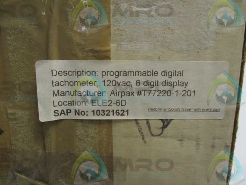 AIRPAX TACHTROL 2 T77220-1-201 DIGITAL TACHOMETER *NEW IN BOX*