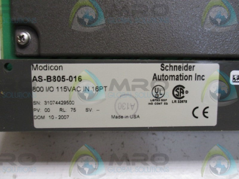 MODICON AS-B805-016 INPUT MODULE 16POINT 115VAC *NEW IN BOX*