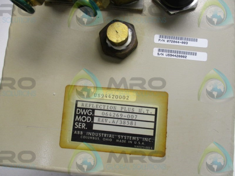 ABB INDUSTRIAL SYSTEM 072044-003 REFLECTION IR SENSOR *USED*