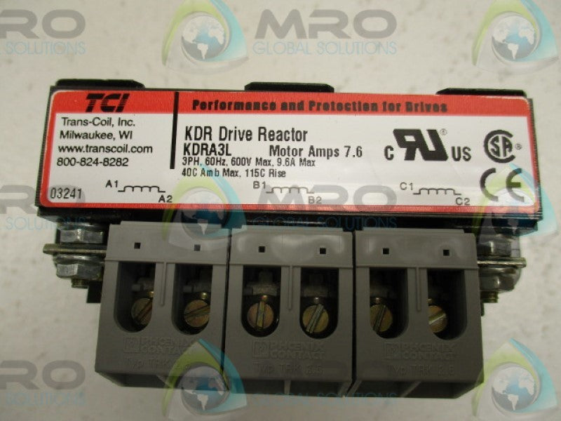 TCI KDRA3L DRIVE REACTOR 7.6A *NEW NO BOX*