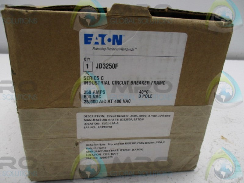 EATON JD3250F WHITE FACE CIRCUIT BREAKER 250A *NEW IN BOX*