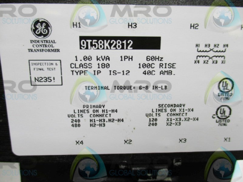 GENERAL ELECTRIC 9T58K2812 TRANSFORMER 120/480VAC *NEW IN BOX*