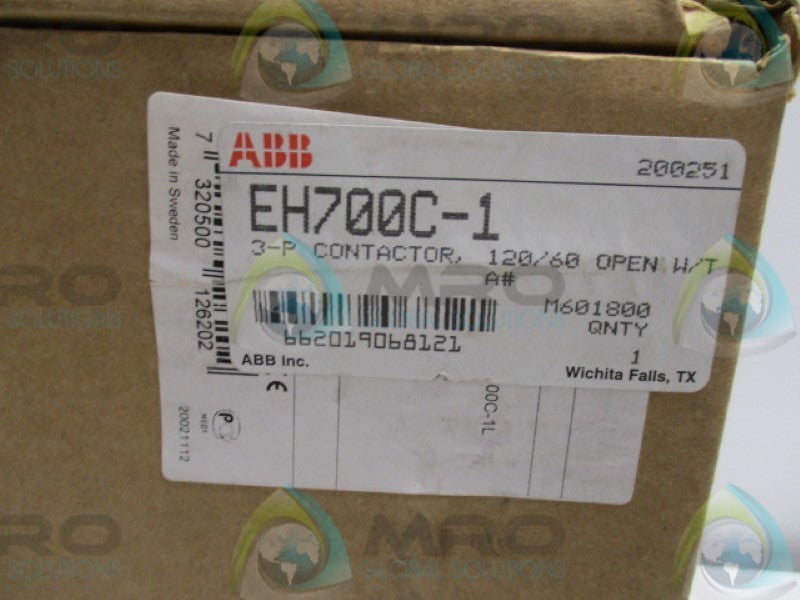 ABB EH700C-1 CONTACTOR 120V *NEW IN BOX*