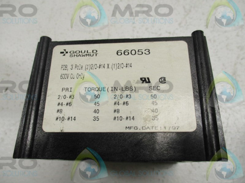 FERRAZ SHAWMUT 66053 DISTRIBUTION BLOCK UNMP