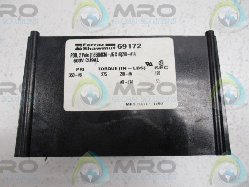 FERRAZ SHAWMUT 69172 DISTRIBUTION BLOCK UNMP