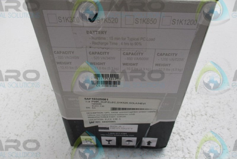 SOLA 1SK520 POWER SUPPLY 120V UNMP
