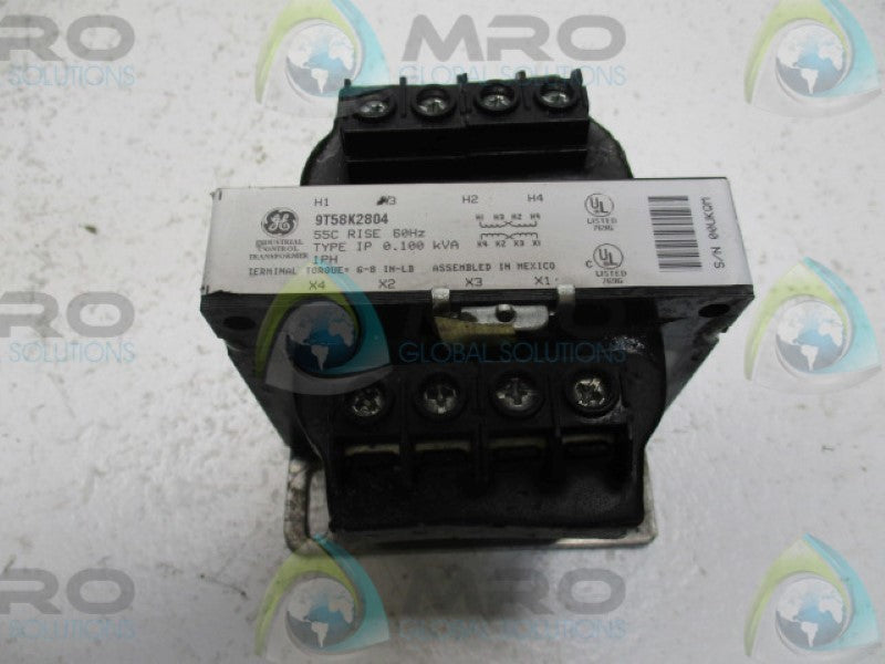 GENERAL ELECTRIC 9T58K2804 TRANSFORMER .100KVA *USED*