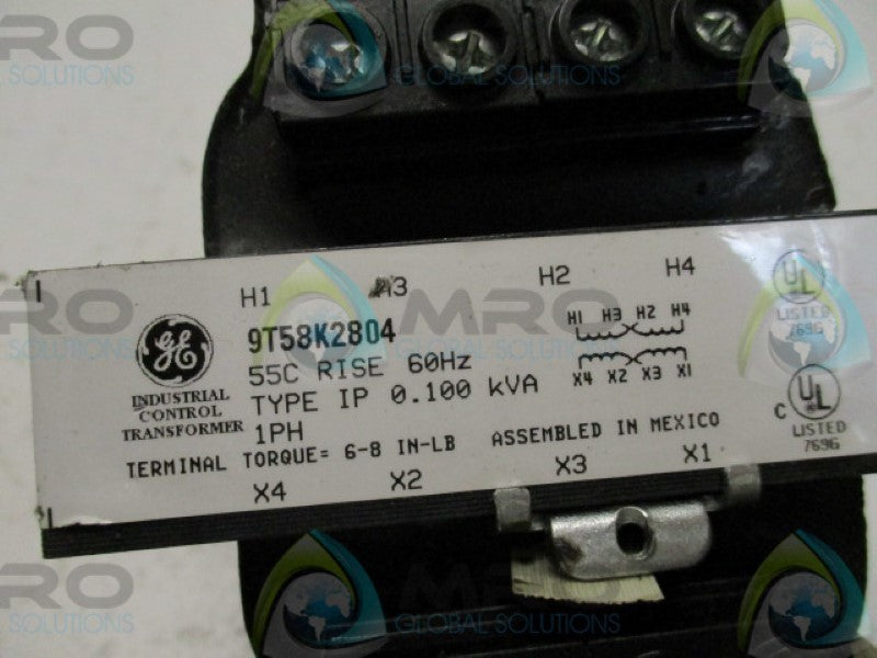 GENERAL ELECTRIC 9T58K2804 TRANSFORMER .100KVA *USED*